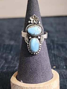 Native American Southwestern (Navajo style) sterling silver ring Ajustabe 7 +